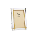 Lucite - Acrylic Frame Gold Metal Design 5x7"